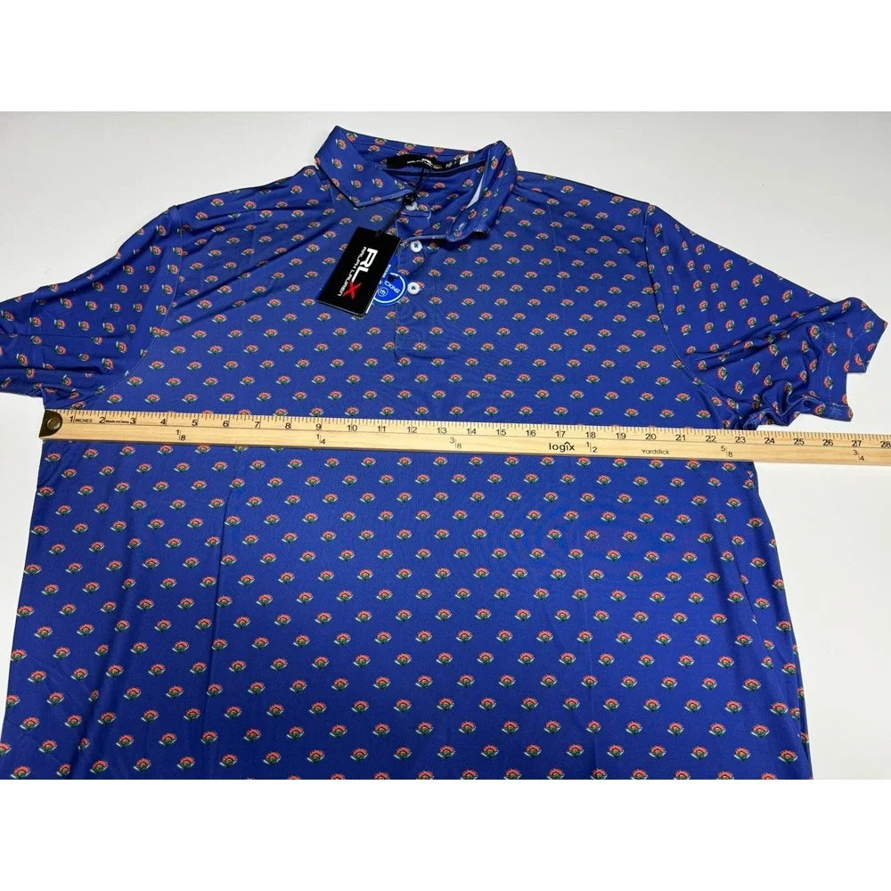 RLX Ralph Lauren Performance Golf Floral Print Polo Shirt Men's Size L New